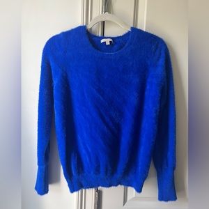 Skies Are Blue; cobalt blue sweater